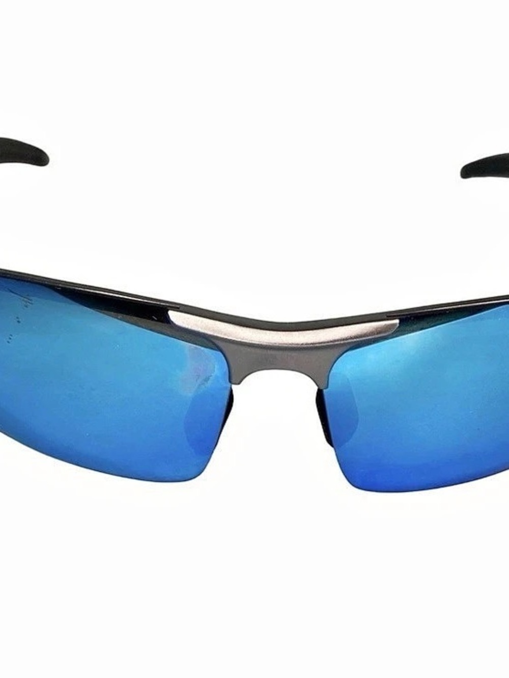 Duco Sports Polarized Sunglasses Men Metal Frame Blue Mirror Wrap Around Outdo